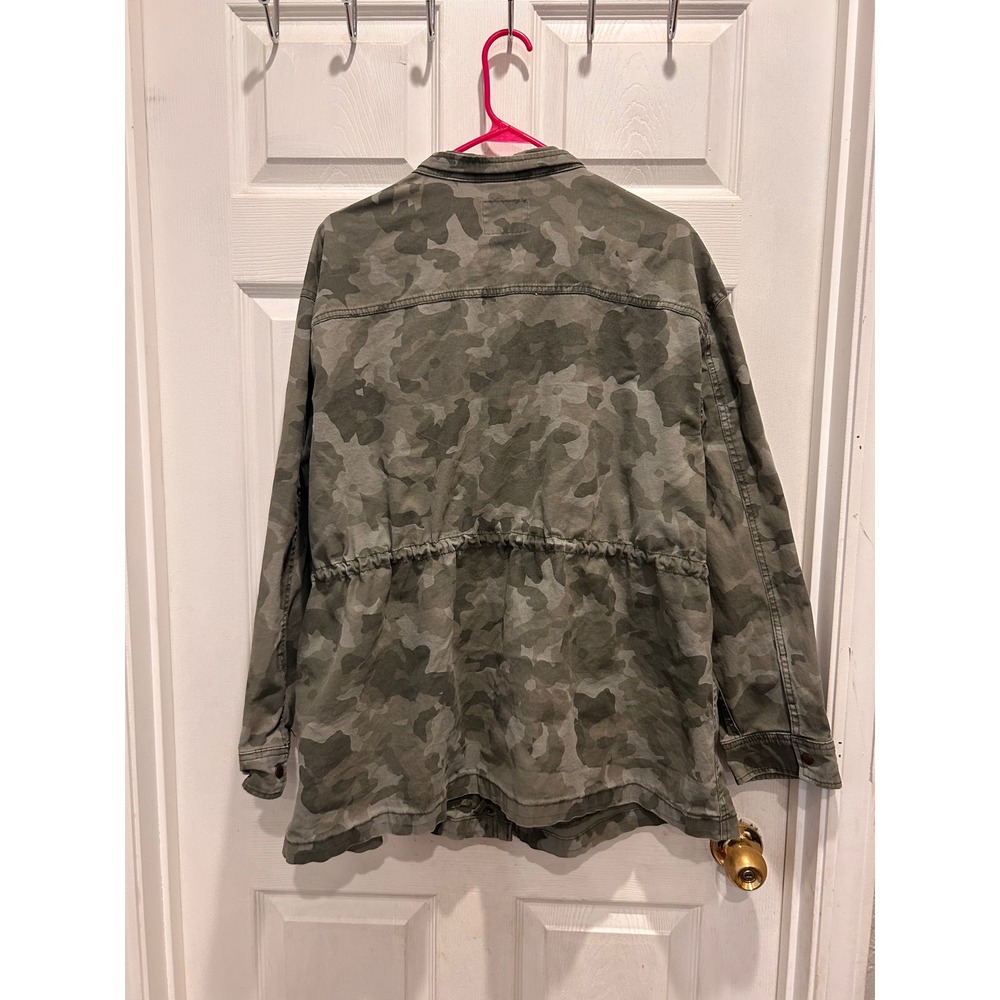 Old Navy Womens XXL Camo Utility Field Jacket Full Zip Drawstring Adjustable - Picture 5 of 9